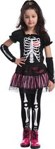 Skelet kostuum kind - Halloween kostuum kind - Carnavalskleding - Carnaval kostuum - Meisje - 7 tot 9 jaar