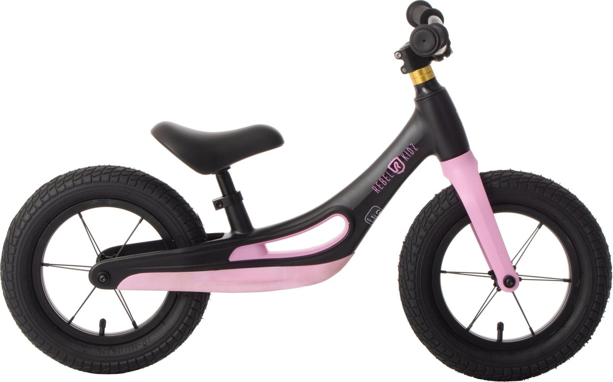 Rebel Kidz Loopfiets - Loopfiets - 12 Inch - Zwart/Roze