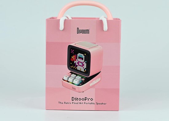 Divoom™ - Ditoo Pro - Draadloze Portable Speaker - Pixelart - Roze - Thumbs Up