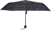 Parapluie noir élégant pour femme | Avec des accents de gris | Pliable avec Protection UV | Perfect pour Plein air