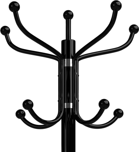 Porte-manteau CASARIA - Rotatif à 360° 14 Crochet 37x37x175cm - Zwart