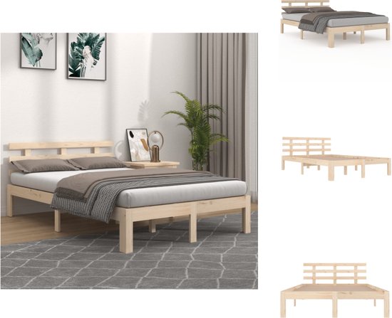 vidaXL Houten Bedframe - Comfort - Bedframes - 205.5 x 123.5 x 69.5 cm - Massief grenenhout - Bed