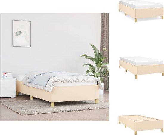 vidaXL Bedframe - Comfort - Bedden - 193 x 93 x 35 cm - Crème - Bed