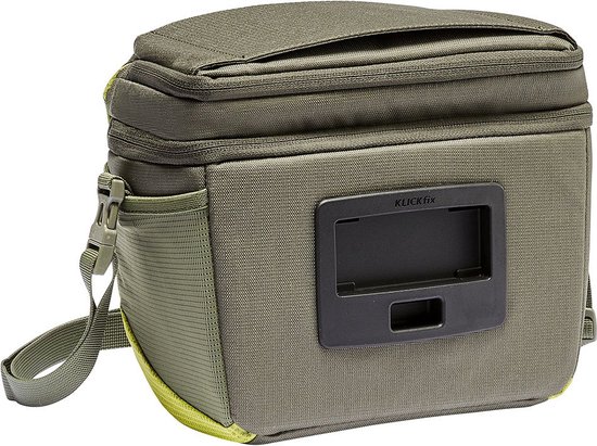 VAUDE Ontour Box L (Klickfix Ready) Sacoche Guidon Vélo 6L - Kaki Avec Housse De Pluie Intégrée