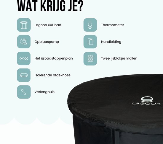 Lagoon® IJsbad 120 cm XXL - Geschikt voor 2 personen - Ice Bath - Dompelbad - Opvouwbaar & Inklapbaar ijsbad - Opblaasbaar Zitbad-