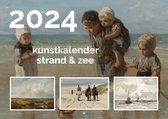 Kunstkalender Strand & Zee - Maandkalender 2024 - klein formaat: dubbel A5 - wandkalender met 12 schilderijen