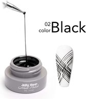 Jelly Bean Vernis à Ongles Spider Gel Zwart - Gel Nail Art Noir - Vernis Gel UV 5ml