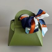 AliRose - Luxe Giftbag - 10 Stuks - For - Wedding - Birthday - Feest - Party - Mat Groen - Imitatie Leer - Hoge Kwaliteit - Pine Green