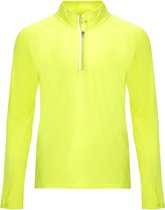 Chemise de sport en tissu technique jaune fluo avec manches raglan et demi-zip, détails réfléchissants modèle Melbourne taille XL