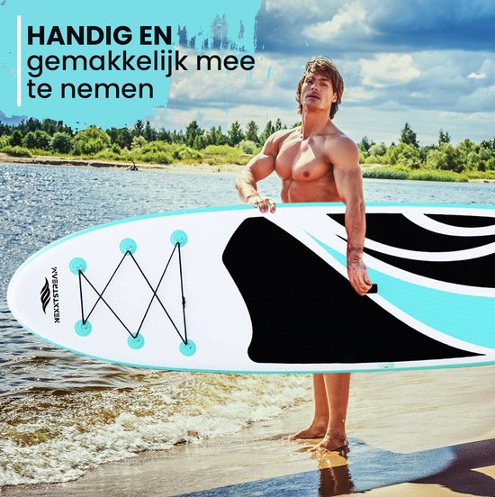 NexxtStream SUP Board - Opblaasbaar Stand Up Paddle Board - Populairste SUP Formaat Europa - 320x81x15CM - Inc Accessoires - Groen