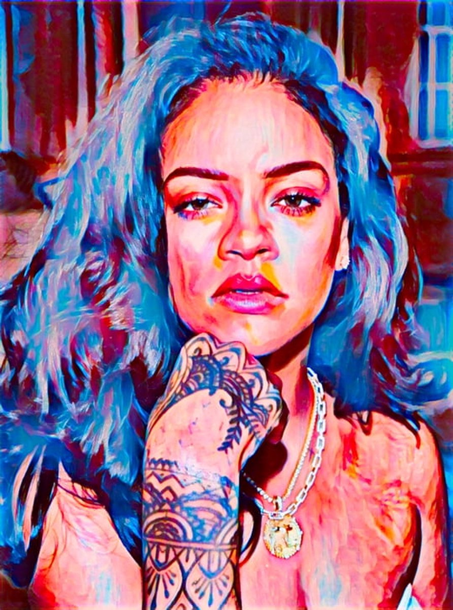 Passion For Art Rihanna 2 - Poster - 30 x 40 cm Blauw
