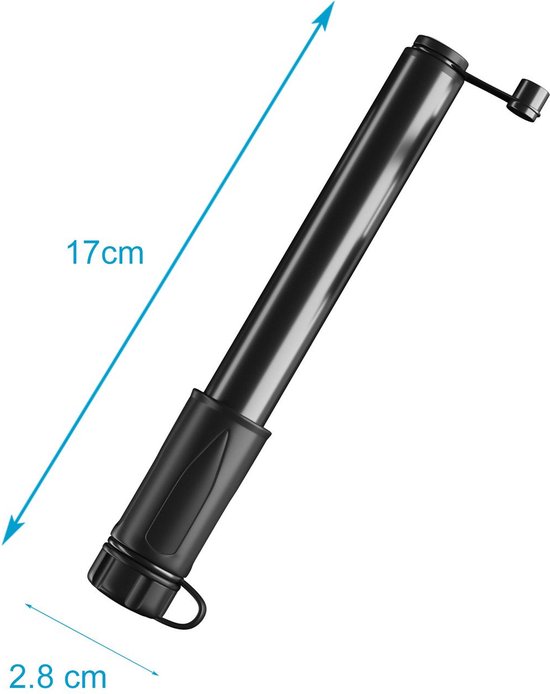 Intirilife Mini Fietspomp 17 cm - Draagbare handpomp klein lichtgewicht ideaal voor onderweg — afbeelding 3