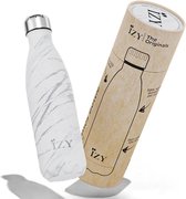 IZY Drinkfles - Wit - Inclusief donatie - Waterfles - Thermosbeker - RVS - 12 uur lang warm - 500 ml