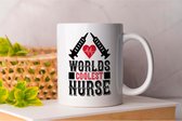 Mok World's Coolest Nurse - NurseLife - Gift - Cadeau - Nursing - HealthcareHeroes - NurseStrong - Verpleegkundige - Zorgverlener - Gezondheidszorg - Verpleegster