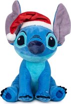 Stitch Kerstmuts + Geluid - Disney Lilo & Stitch Pluche Knuffel 30 cm {Disney Kerst Christmas Plush Toy | Speelgoed Knuffeldier Knuffelpop voor kinderen jongens meisjes | Stitch, Leroy, Angel, Scrump | Kerstmis Kerstcadeau Knuffels}