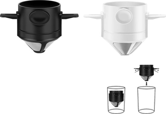 iBasingo Titanium Koffie Druppelaar Met Mesh Filter Houder - Giet Over Papierloze Filter - Lichtgewicht Draagbare Outdoor Camping Herbruikbare Trechter Ti6001P