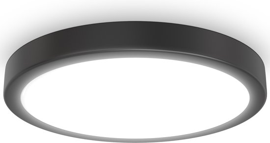 BK Licht - Plafonnier - noir - structure en métal - Ø38cm - Plafonnier LED - 4.000K - 3.000 Lm - lumière blanche neutre - 24W