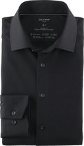 OLYMP Luxor 24/7 modern fit overhemd - popeline - zwart - Strijkvriendelijk - Boordmaat: 43