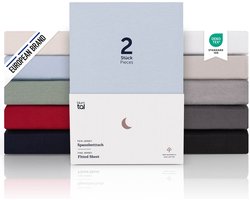 Blumtal Hoeslaken Premium Jersey - 160 x 200 cm - tot 40 cm Matrashoogte - Lichtblauw - 100% Katoen - Boxspring - Set van 2