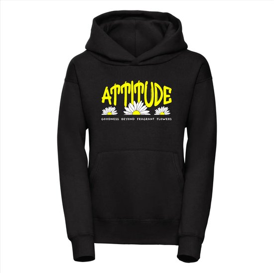 Hoodie kind - Sweater kind - Attitude - 134/146 - Hoodie zwart