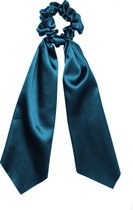 Scrunchie met lint - blauw