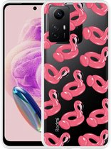 Cazy Hoesje geschikt voor Xiaomi Redmi Note 12S Inflatable Flamingos