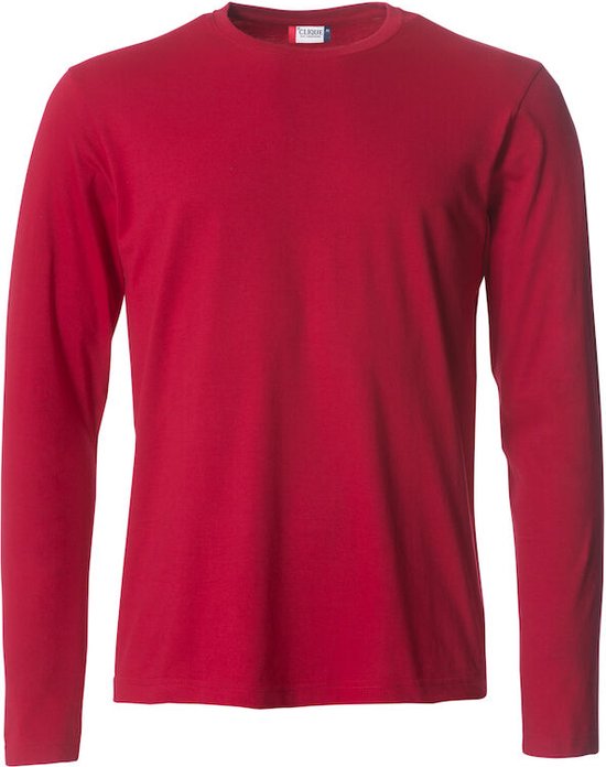 Clique lichtgewicht T-shirt met lange mouwen Rood maat 4XL