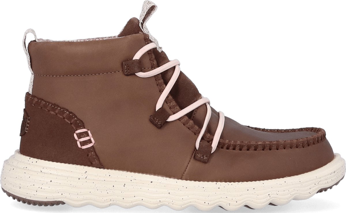 HEYDUDE Reyes Leather Dames Boots Cocoa Bruin