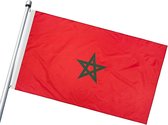 Grote XXL Marokkaanse Vlag 150x250CM - Stormvlag Marokko