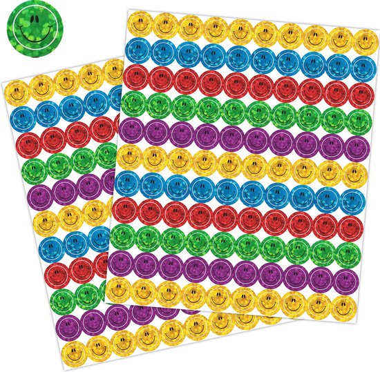 Glitter Smiley Stickervellen - 220 Beloningsstickers voor Kinderen - Smileys met Glitters - Emoticon Stickers - Beloningsstickers Smileys - Glitterstickers - Knutselen Kinderen - Knutselen Meisjes - Stickers voor Kinderen - Beloningsstickers
