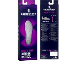 Sorbothane Cush N Step Insoles (Donkergrijs) Maat 46-48