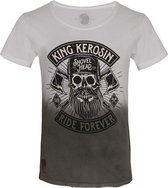 King Kerosin T-Shirt Lumberjack Dip Dye White Olive-XL
