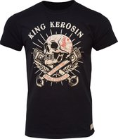 King Kerosin T-Shirt Skull Pistons Vintage Black-S