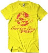 Stranger Things Surfer Boy Pizza T-Shirt Yellow-L