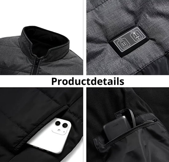 Winter Elektrisch verwarmingsvest Veilig Unisex Snelle verwarming USB Opladen 3 versnellingen V-hals Ritssluiting Mouwloos Warmtebehoud Winter kopen vanaf een prijs van 26
