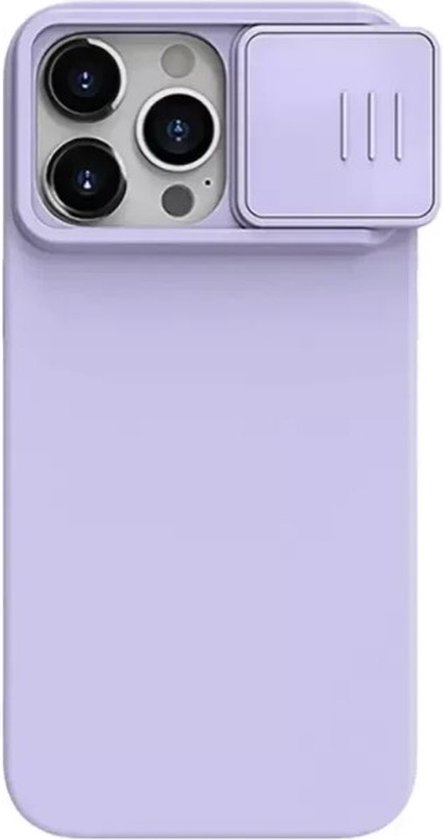 Geschikt voor Nillkin Apple iPhone 15 Pro CamShield Siliconen Hoesje Camera Slider - Paars