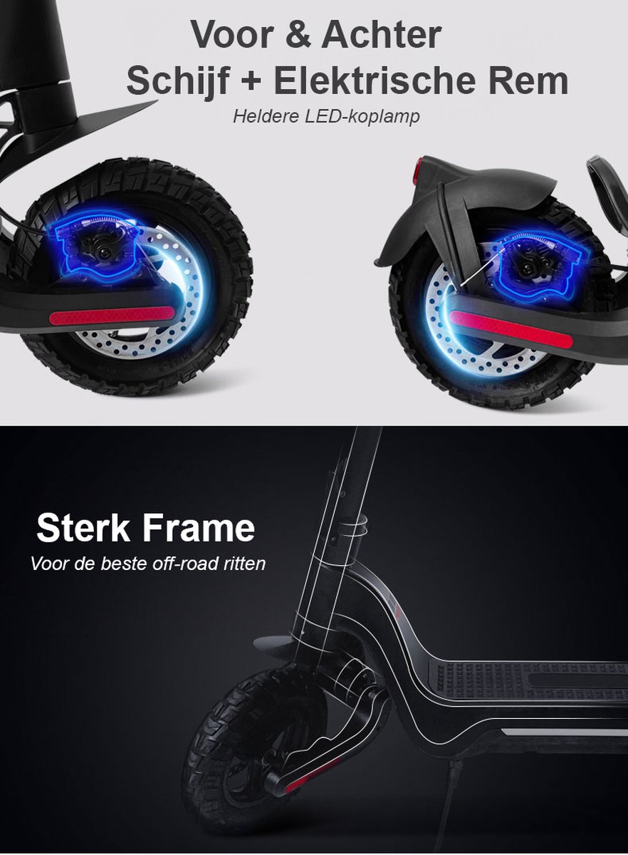 Afbeelding 3 van SturdyMove S9+ Elektrische step - Bereik 50-70km - 800W - 15ah - 10 Inch Off-Road Banden - Voor & Achter-vering - E-Step - Steppen - Electric Scooter - Geel