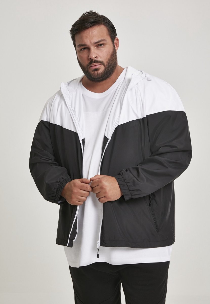 Urban Classics 2-Tone Tech Windrunner Windbreaker zwart-wit S Polyester - Basics