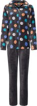 Rebelle dames huispak fleece - maat 38 - Coloured dots - grijs