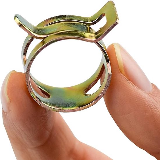 GBS roestvrij staal, W4, V2A, 44-47 mm, scharnierbouten, slangklemmen, spankaakklemmen, universele uitlaatklem, 44-47 mm, bandbreedte 22 mm, schroef