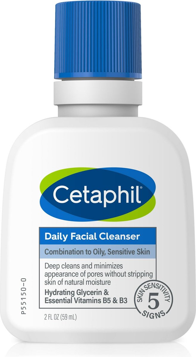 Cetaphil - Daily Facial Cleanser for Sensitive - Combination to Oily Skin - Travel size - Hypoallergenic - 59ml