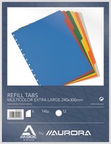 Adoc Tabbladen set Multi Color A4+ 6 bladen Pak van 10 sets