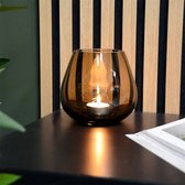 Porte-thé Tasman | Vase | super petit | Taupe | Ø12,5 x H11,5 cm | 2 pièces