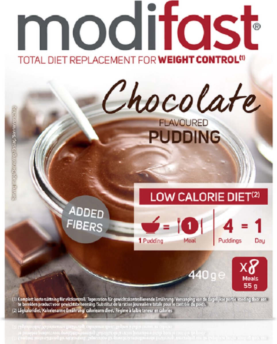 Goedkoopste Modifast Intensive Pudding Chocolade - 4 x (8x55 gr) - Voordeelverpakking