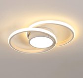 Delaveek-Dubbele cirkel LED aluminium plafondlamp - 42W 4800LM - Warm wit 3000K - Wit