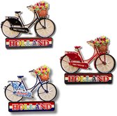 Koelkastmagneten Set: Holland Amsterdam Fietsen - Souvenirs - 3 stuks