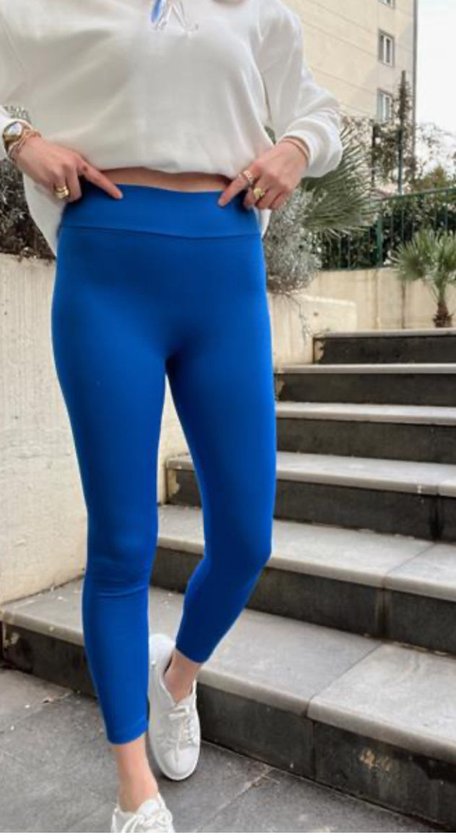 Legging côtelé Taille haute | Bleu
