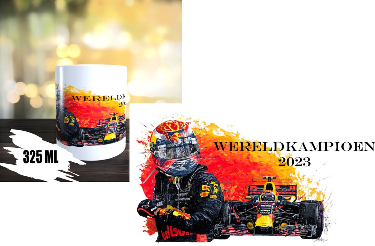 formule 1 mok - max verstappen - 33 - f1 -mok-kado - wereldkampioen 2023