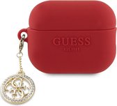 Guess 4G Diamond Charm Silicone Case - Apple Airpods Pro 2 (2e gen) - Rood