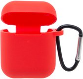 Premium Hoesje Geschikt Voor Airpod 1/2 - Rood Oplaadcase Van Plastic